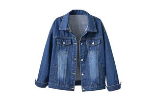 Streetwear Winter Blue Distressed Jean Jacket Women Winter Thick Warm Loose Front Button Outerwear Jeans Coat Women's Denim Sets