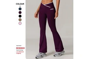 Custom High Quality Tight Yoga Pants Flared Cross High Waist Wide Leg Pants Women'S Sports Fitness Flared Yoga Pants