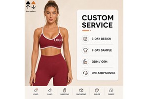 Women Sports Bra High Elastic Seamless Contrast Trim Adjustable Strap Supportive Shaping Yoga Gym Workout Top