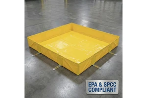 Heavy Duty Industrial Grade 25oz Waterproof Ripstop Vinyl Spill Berm Custom Built Foldable L Bracket Secondary Containment