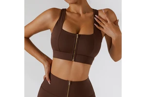Women Fitness Gym Adjustable Sport Bras Female Yoga Underwear Front Zipper Running Push up Sports Bra