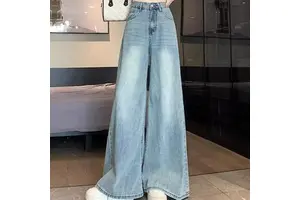 Verdant Strokes. Custom High Stretch Loose Casual Women's Denim Cargo Pants Factory Inventory Cotton Jeans with 3D Pattern Hip Hop Style