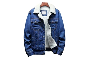 Sustainable Men's Winter Windproof Denim Jeans Jackets Breathable Casual Slim Fit High Quality