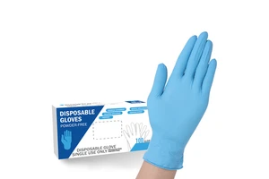 Industrial Mechanic Heavy-Duty Nitrile Gloves Powder-Free Disposable Black Safety Gloves with Hand Feature