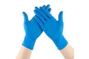 Food Grade Blue Nitrile Gloves Disposable Powder Free Oil Resistant Kitchen Catering Safety Gloves