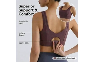 Women High Impact Support Sports Bra Size Small to 3 XL Full Coverage Wireless No Bounce Fixed Pads Bra Gym Fitness Tops