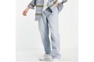 Custom Casual Loose Comfort Straight Leg Men's Jeans Classic Hip Hop Skate Pants S-3XL Plus Size