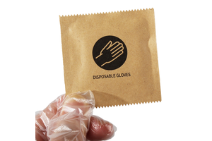 Disposable PE Gloves Waterproof Safe for Food Handling Cooking Kitchen Cleaning Food Grade Kraft Paper Package