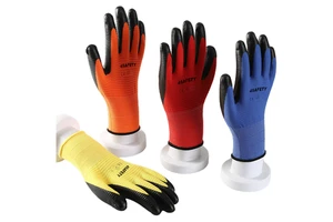 Factory Supply 13G Polyester Gloves With Nitrile Plam Coated Safety Gloves Construction Work Protect Hands