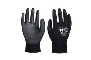 Universal Thin Breathable and Comfortable PU Polyester Safety Gloves Non-slip for Labor Protection and Handling