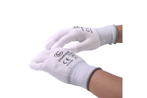 Manufacture Anti Slip And Wear-resistant Knitted Gloves Workshop PU Labor Protection Gloves Wholesale