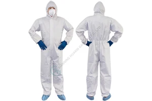 CE Certified Disposable Anti-Static Hazmat Suits Type5 Type6 White Microporous Gown Breathable Painters Coveralls