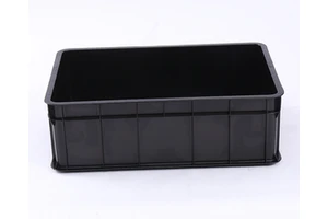Black Conductive Polypropylene Turnover Box With ESD Certification for Cleanroom and Assembly Line Use