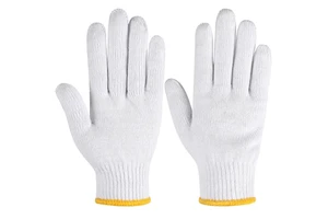 Hand protection 10G Cotton Knitted Safety Work Gloves for Construction Work With Non-slip Workers Knit Wrist
