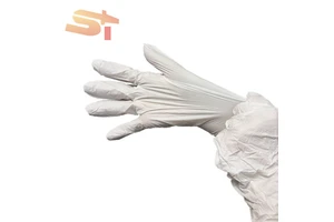 SIKE Free Nitrile Disposable Work Gloves 100pcs White Anti-Slip Powder-Free Silicone-Free Textured Fingers Dry Box Use