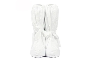 DuPont Tyvek High-Tube Lace-Up Steel Toe Boot Cover Waterproof Anti-Chemical Long Non-Slip Safety Disposable Customizable