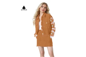 Custom Design Autumn Sexy Long Sleeve Stretch Denim Jacket and Jeans Skirt Casual Two Piece Set Streetwear Denim Jacket Set