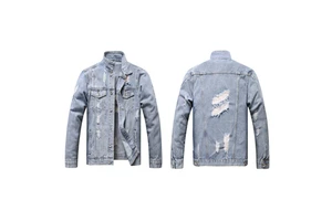 2025 Men's Stylish Denim Jeans Jacket Custom Made Black Color Jeans Jacket for Men Denim Jacket with OEM Services
