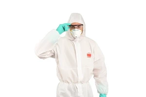 Disposable Non-Woven One-Piece Anti-Static Protective Overalls Hood Boots Dust-Proof Breathable Hazard Protection Types 4/5/6
