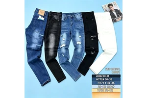 6.85 Dollar GZL007 Wholesale Men's Stretch Jeans Classic Straight Leg Denim Pants Multi-Colors Casual Business Daily Men Jeans