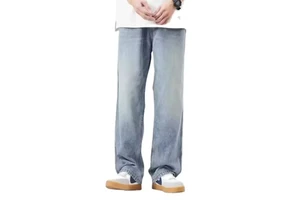 Men's Denim Pants Vintage Washing Wide Leg Loose Jeans Casual Straight American Style Street Men Trousers Four Seasons