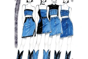 High Quality Customizable Women's Vintage Academy Style Denim Set Washable Hand Drawn Printed Casual Outfit 100% Cotton