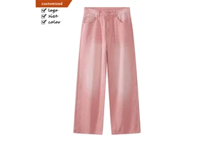 Custom High Quality Casual Style Washed Jeans Trousers for Men Street Style Men Pants Jeans Straight Denim Multi Color