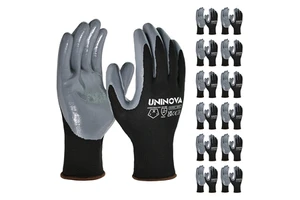 Nitrile Smooth Safety Gloves 13G Nylon Auto Repair Assembly Mechanics Non Slip Oil Resistant US Local Warehouse 12 Pairs