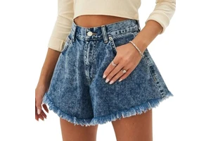 Women's Denim Shorts with Pockets High Waist Breathable ENGLAND STYLE Skinny Sports Shorts Comfortable Always in Style