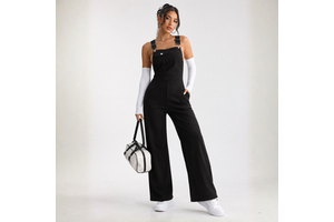 Women Denim Wide Leg Overalls Sleeveless Fashion Jumpsuit Casual Dungaree Outfit