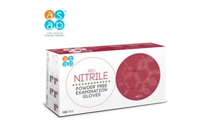 ASAP Disposable Nitrile Powder-Free Examination Gloves Red Safety Household Gloves for Adults