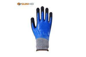 Cheap Price Resistance Grip Elastic Cuff Fire Proof Waterproof Abrasion Safety Nitrile Latex Gloves For Work