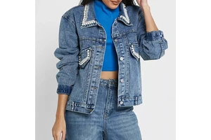 Newest 2026 Style Women's Denim Jean Jacket Cotton Long Sleeves Windproof Waterproof OEM Custom Service Bulk Denim Jackets