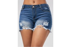 Custom Wash High Quality Stretch High Waist Short Women's Denim Shorts Wholesale