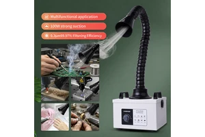KNOKOO FES150S 100W Mini Solder Fume Extractor With 3 Layer HEPA Filter Portable Smoke Absorber For Phone Repair and Lab Laser