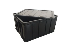 Industry Cleanroom Black Safe Box/400*300*170mm Esd Storage Plastic Box/EU4316 Anti Static Containers With Lid