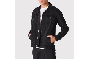 Latest Designs Men Denim Winter Jacket With Custom Logo Custom Logo Design High Quality Solid Color Streetwear Jean Jackets