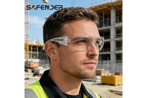 Fashionable Anti-Scratch PC Material Frameless Safety Glasses Men Women Laser Safety Eyewear Dustproof Fog-Resistant ANSI Z87.1