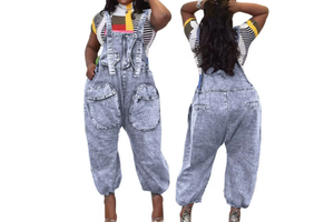 Punk Gothic Boyfriend Jeans Fashion Versatile Jean Jumpsuits Women Overalls Loose Strap One Piece Pants Denim Jumpsuit Women