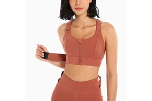 Plus-size Sports Bars Zipper Underwear High Strength Shock-proof Anti-sag Yoga Tank Top Strong Support High Impact Sport Bra