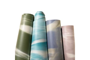 Lulu Luxury 5mm Thickened Natural Rubber Yoga Mat Color-Block PU With Non-Slip Manufacturer Wholesale