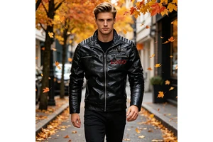 2026 New Men's Motorcycle Windproof Jacket Coat Plus Velvet Chaqueta Hombres Men Jacket Leather Jackets For Men