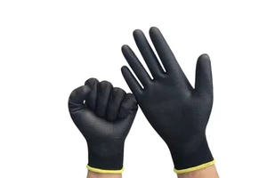 China Wholesale Black PU Coated Anti Static Gloves Safety Flexible Work Protective Industrial Gloves for Work Construction