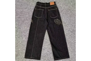 Wholesale High Quality Fashion Men's Jeans Wide Straight Trousers Men Designer Stretch Denim Blue Black Mertra Jeans for Men