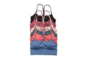 Custom logo Women Soft Compression Full Supportive Yoga Sports Bra Ladies Sports Underwear Gym Crop Tops