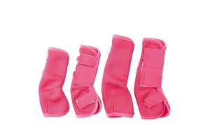 Pink Eco-Friendly Outdoor Horse Fly Boots & Leg Guards Protection Wrap Lightweight Mesh Insect Bites Repellant Pack Of 4