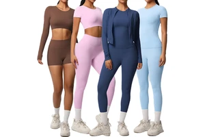 Hot Selling Yoga Sets Sports Set for Women Gym Fitness Sets Push up Breathable Athletic 8pcs Suits Modest Workout Clothes
