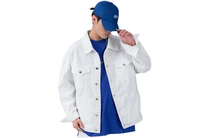 High Quality Retro Men's Denim Jean Jacket in Black White Green-Breathable Eco-friendly Functional for Autumn Winter Plus Size
