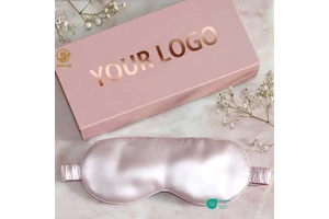 Wholesale Customizing Logo Private Label Eyemask Sleep Satin Silk Eye Mask Travel Natural Adjustable Silk Sleep Eye Shade