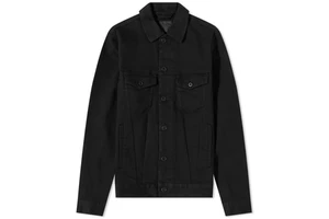 Custom High Quality Classic Black Stretched Denim Jacket for Men